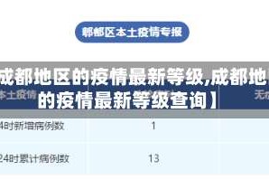 【成都地区的疫情最新等级,成都地区的疫情最新等级查询】