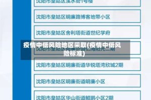 疫情中低风险地区采取(疫情中低风险标准)