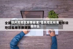 低风险地区疫情标准/低风险区标准是什么