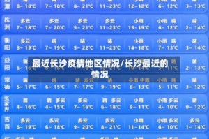 最近长沙疫情地区情况/长沙最近的情况
