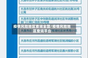 疫情风险地区查询全国/疫情风险地区查询平台