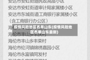 疫情风险地区名单山东(疫情风险地区名单山东最新)