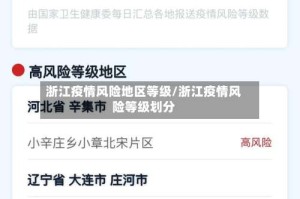 浙江疫情风险地区等级/浙江疫情风险等级划分