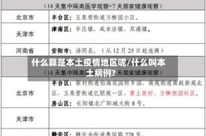 什么算是本土疫情地区呢/什么叫本土病例?