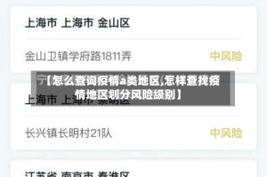 【怎么查询疫情a类地区,怎样查找疫情地区划分风险级别】