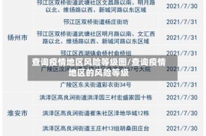 查询疫情地区风险等级图/查询疫情地区的风险等级