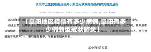 【阜阳地区疫情有多少病例,阜阳有多少例新型冠状肺炎】-第1张图片