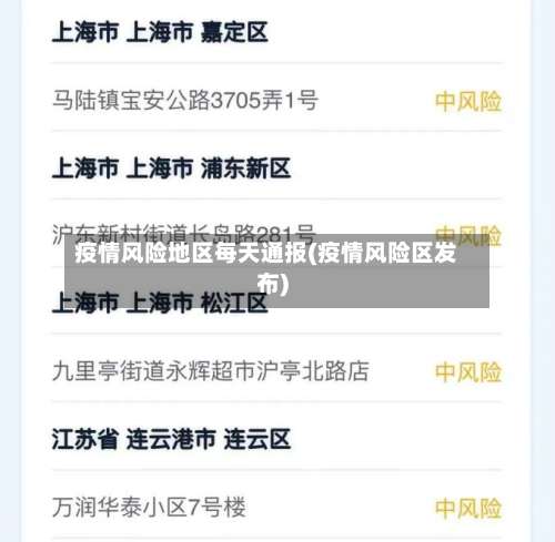 疫情风险地区每天通报(疫情风险区发布)-第1张图片