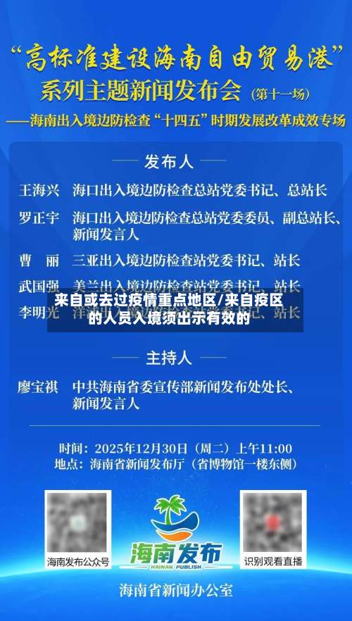 来自或去过疫情重点地区/来自疫区的人员入境须出示有效的-第3张图片