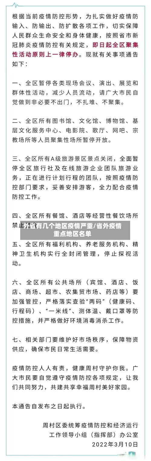 外省有几个地区疫情严重/省外疫情重点地区名单-第1张图片
