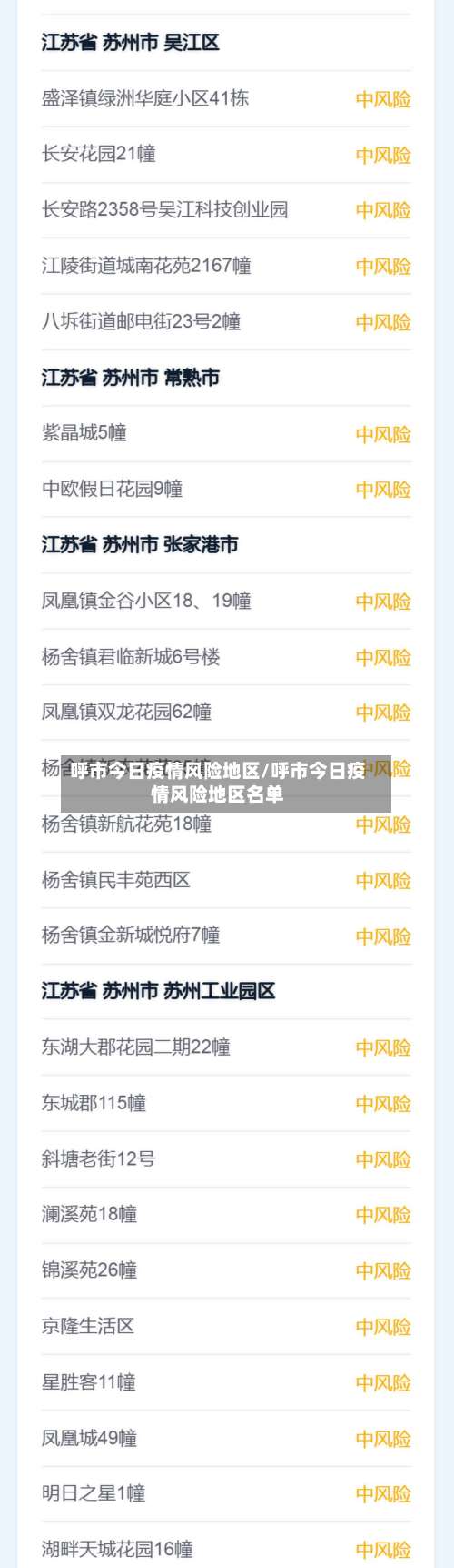 呼市今日疫情风险地区/呼市今日疫情风险地区名单-第1张图片