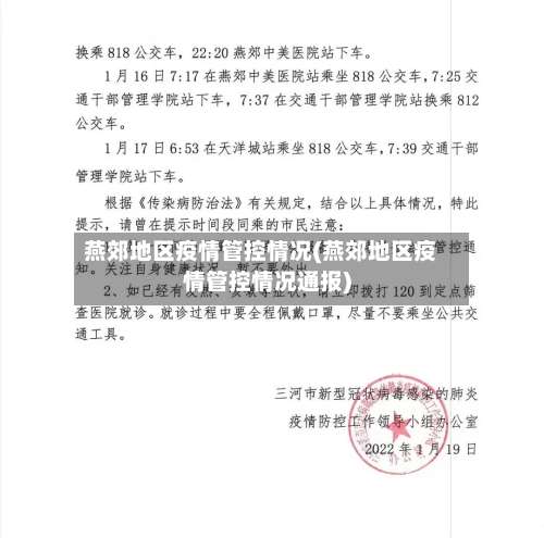 燕郊地区疫情管控情况(燕郊地区疫情管控情况通报)-第1张图片